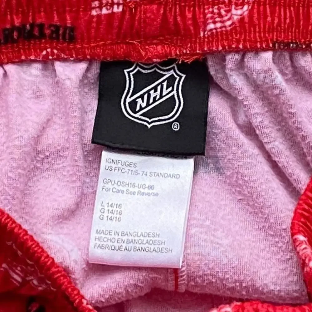 DETROIT RED WINGS Hockey Official NHL Red & White Lounge Pajama Pants ~ LARGE
